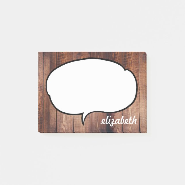 Talk Bubble Personalized Name Post-it Notes (Front)