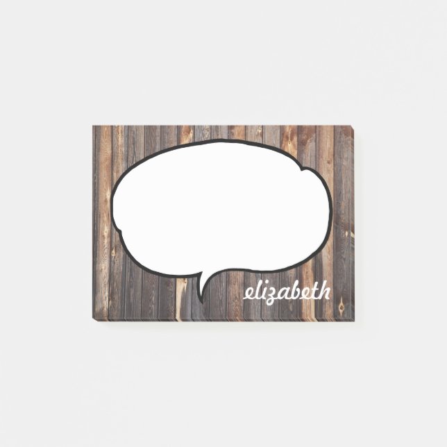 Talk Bubble Personalized Name Post-it Notes (Front)