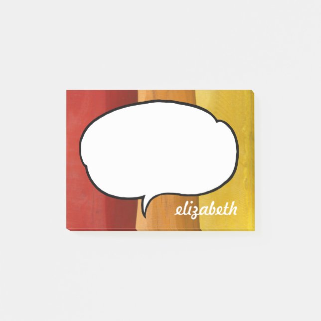 Talk Bubble Personalized Name Post-it Notes (Front)