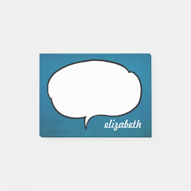 Talk Bubble Personalized Name Post-it Notes (Front)
