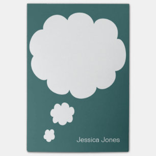 Talk Bubble Rounded Personalized Sea Green Custom Post-it Notes
