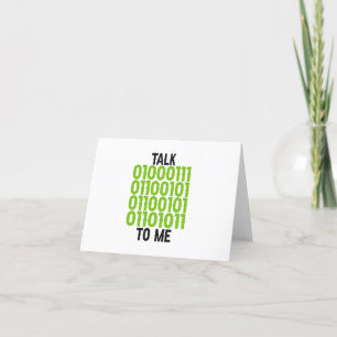Talk Code To Me Coding Programming Funny Geek Gift Thank You Card