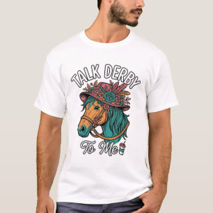 Talk Derby Horse Vintage Engraving Design T-Shirt
