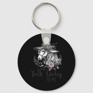 Talk Derby To Me Floral Horse Racing Funny Horses Keychain