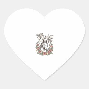 Talk Derby To Me Floral Horse Vintage Shirt_1 Heart Sticker