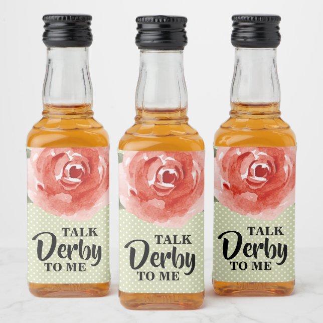 Talk Derby to Me Floral Liquor Bottle Label (Bottles)