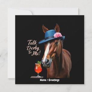Talk Derby To Me Funny Racing Horse Quote  Invitation