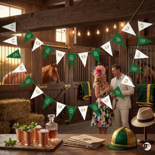Talk Derby to Me Green & Gold Horseshoe Party Bunting Flags