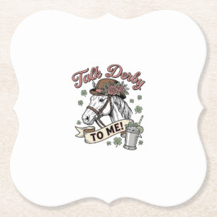 Talk Derby To Me Horse Mint Julep Vintage Shirt_1 Paper Coaster