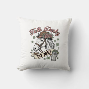 Talk Derby To Me Horse Mint Julep Vintage Shirt_1 Throw Pillow