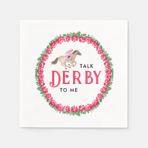 Talk Derby to Me   Horse Race Derby Bridal Shower Napkin