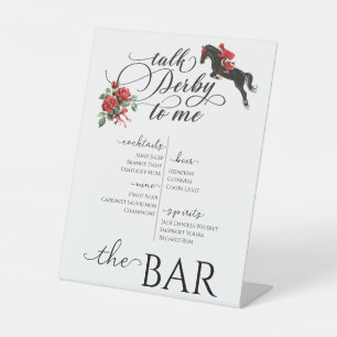 Talk Derby To Me Party Race Horse Equestrian Bar Pedestal Sign