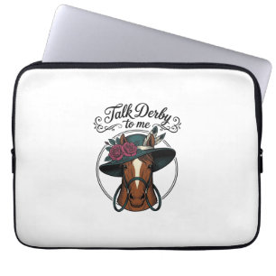 Talk Derby To Me Vintage Horse Hat Design Laptop Sleeve