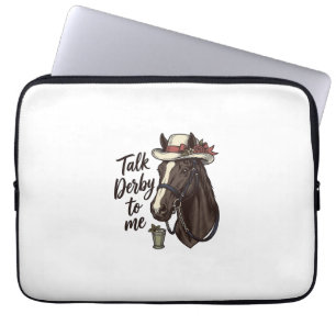 Talk Derby To Me Vintage Horse Racing Shirt Design Laptop Sleeve