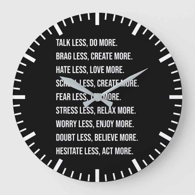 Talk Less Do More - Success Motivational Large Clock (Front)