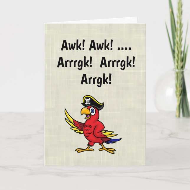 Talk Like A Pirate Day Parrot Card (Front)
