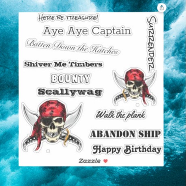 talk like a Pirate Legend (Make your party unforgettable with this adorable pirate-themed personalized party sticker)