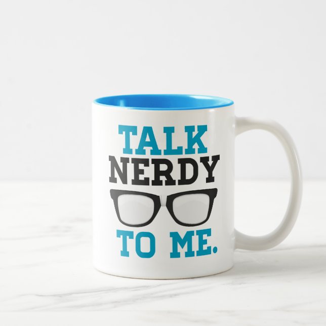 Talk Nerdy to Me Funny Spectacles Two-Tone Coffee Mug (Right)