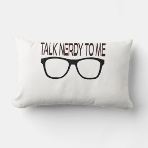 Talk Nerdy To Me with Black Geek Glasses Lumbar Pillow