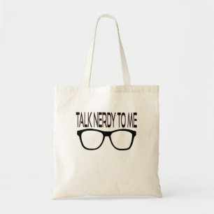 Talk Nerdy To Me with Black Geek Glasses Tote Bag
