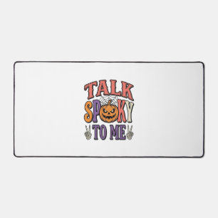 Talk Spooky To Me Vintage Halloween Shirt Design_1 Desk Mat
