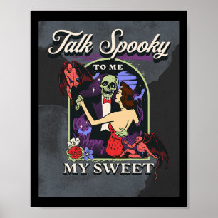 Talk Spooky To Me Vintage Retro Fun Halloween Pick Poster
