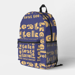 Talk Text Travel Blue Printed Backpack