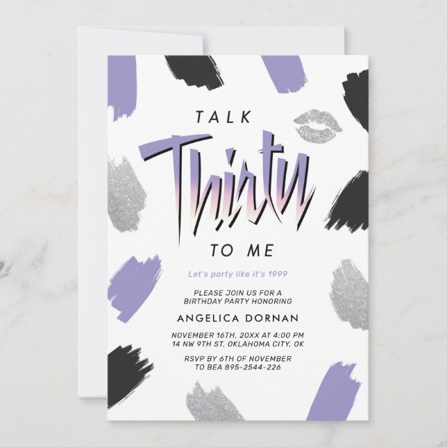 Talk Thirty To me 30th Birthday Invitation (Front)