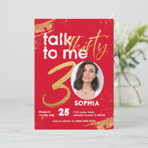 Talk Thirty To Me 30th Birthday Invitation Card
