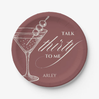 Talk thirty to me 30th birthday  paper plate