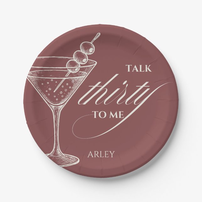 Talk thirty to me 30th birthday  paper plate (Front)