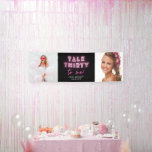 Talk THIRTY To Me 30th Birthday Party Neon Pink Banner<br><div class="desc">Talk THIRTY To Me 30th Birthday Party Neon Pink Party Decor Banner features a modern pink neon text "Talk Thirty to me!" in modern calligraphy script on a black background and personalized with your name and two of your favourite photos. Designed by Evco Studio www.zazzle.com/store/evcostudio</div>