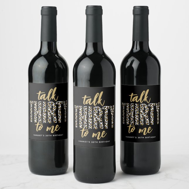 Talk THIRTY to Me! 30th Birthday Party Wine Label (Bottles)