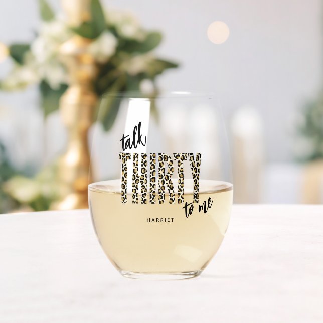 Talk THIRTY to Me 30th Birthday Stemless Wine Glass (Insitu (Wedding))