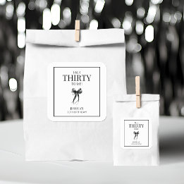 Talk Thirty to Me Black and White 30th Birthday Square Sticker