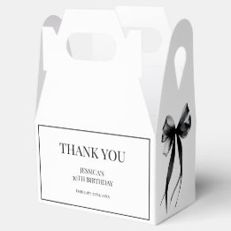 Talk Thirty to Me Black Bow 30th Birthday Party Favor Box