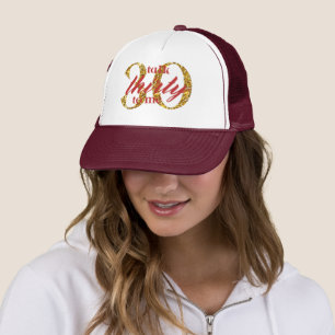 Talk Thirty To Me Black Gold Glitter 30th Birthday Trucker Hat