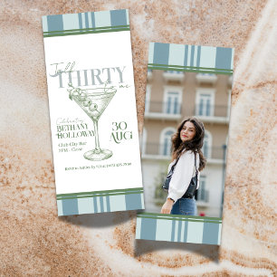 Talk Thirty To Me Martini Cocktail 30th Birthday Invitation