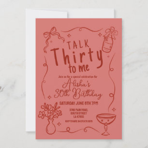 Talk Thirty To Me Party 30th Night Out Birthday Invitation