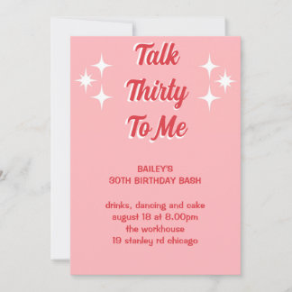 Talk thirty to me pink polka dot birthday invitati invitation