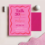 Talk Thirty To Me Wavy Border 30th Birthday Invitation<br><div class="desc">Celebrate the milestone of turning thirty in style with our "Talk Thirty To Me Wavy Border 30th Birthday Invitation." Designed for the discerning individual seeking a blend of elegance and uniqueness, these invitations are the perfect preamble to a celebration that promises to be unforgettable. Each card showcases a chic, wavy...</div>