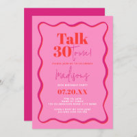 Talk Thirty To Me Wavy Border 30th Birthday