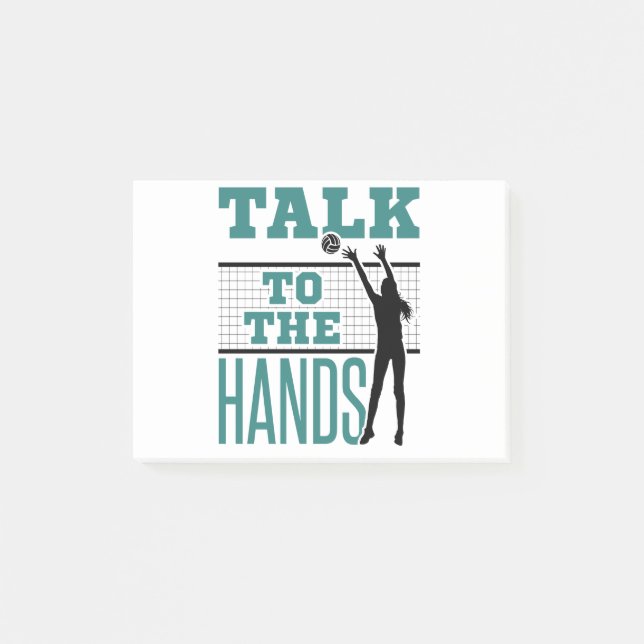 Talk to the Hands Funny Volleyball Middle Blocker Post-it Notes (Front)