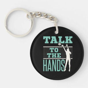 Talk to the Hands Volleyball Player Blocker Keychain
