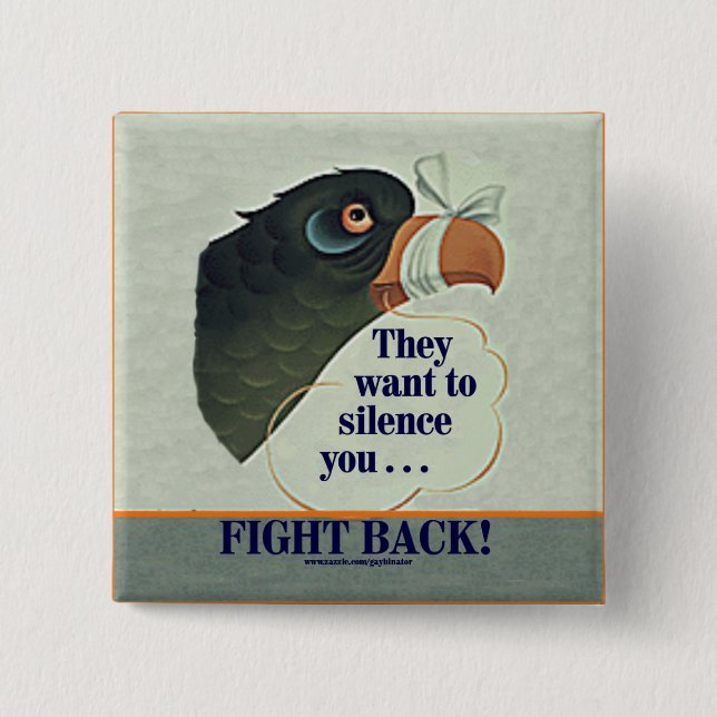 Talk Too Much 2 Inch Square Button (Front)