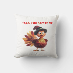 Talk Turkey To Me Funny Thanksgiving Design Classi Throw Pillow