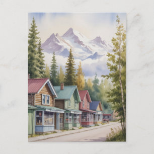 Talkeetna Alaska Travel Painting Postcard