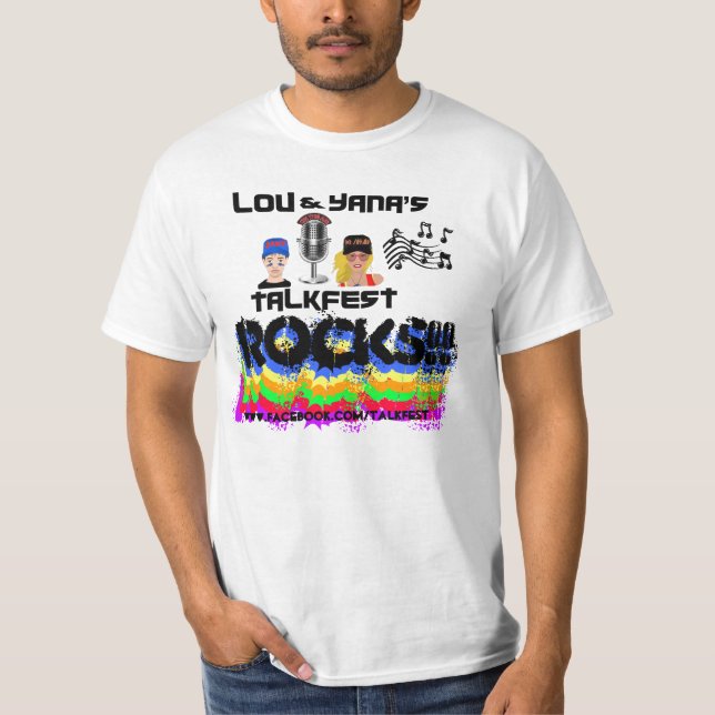 "TALKFEST" RAINBOW ROCKS SHIRT (Front)