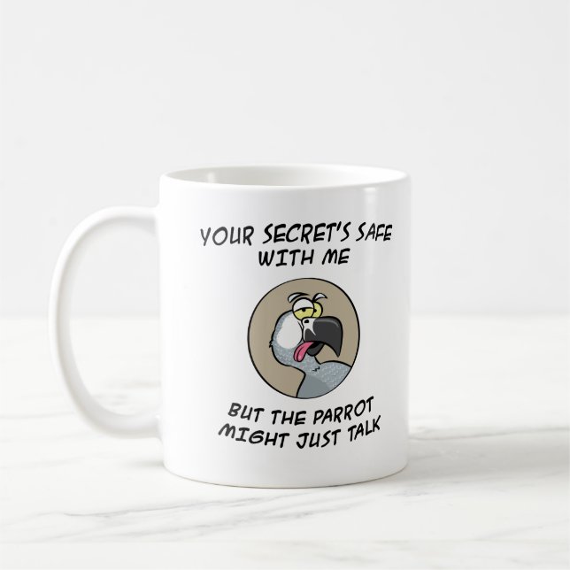 Talking African Gray Parrot Coffee Mug (Left)