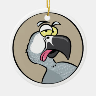 Talking African Grey Parrot Ceramic Ornament